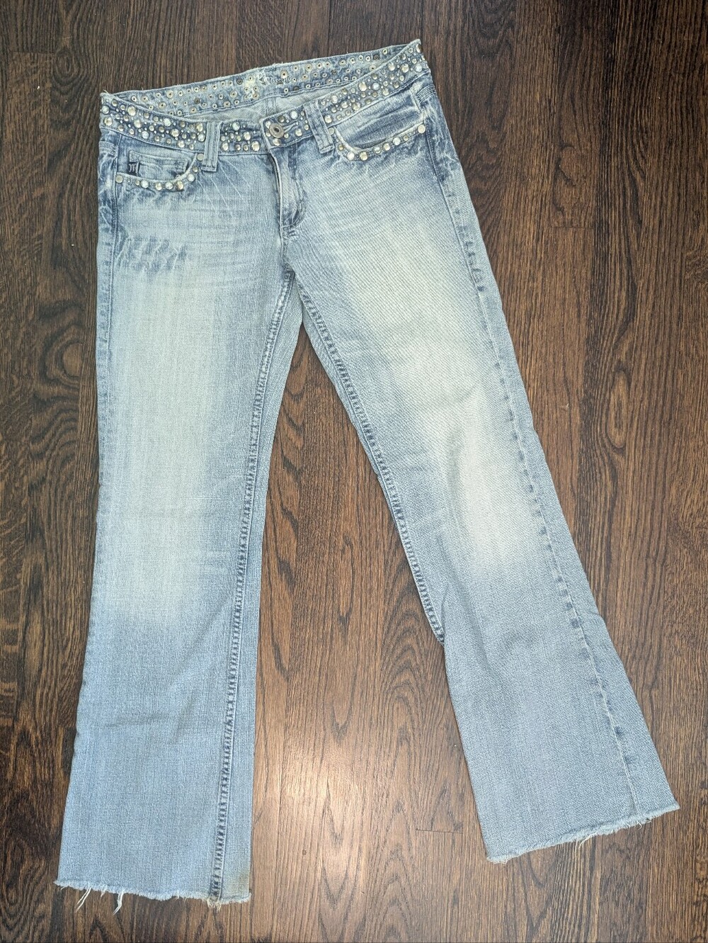 Miss Me JP4288 Low Rise Embellished Bling Bootcut Jeans Sz 31 / 32